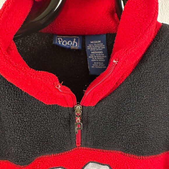 Vintage Winnie the Pooh 1/4 Zip Fleece Pullover Sweatshirt Jacket Adult Medium - Picture 5 of 7